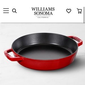 Staub cast iron enamel paella pan